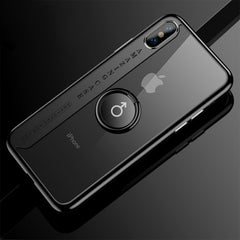 For iPhone X CAFELE Ultra-thin Electroplating Soft TPU Protective Back Cover Case with Ring Holder