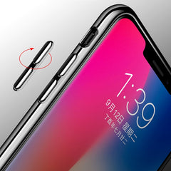 For iPhone X CAFELE Ultra-thin Electroplating Soft TPU Protective Back Cover Case with Ring Holder