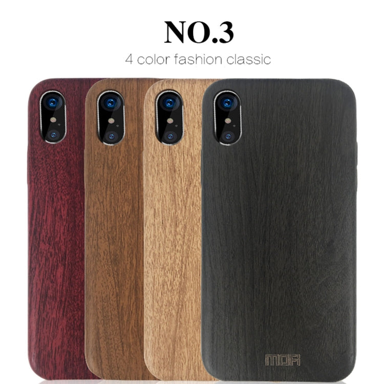 For iPhone X MOFI Element Series Wood Texture Soft Protective Back Cover Case, For X