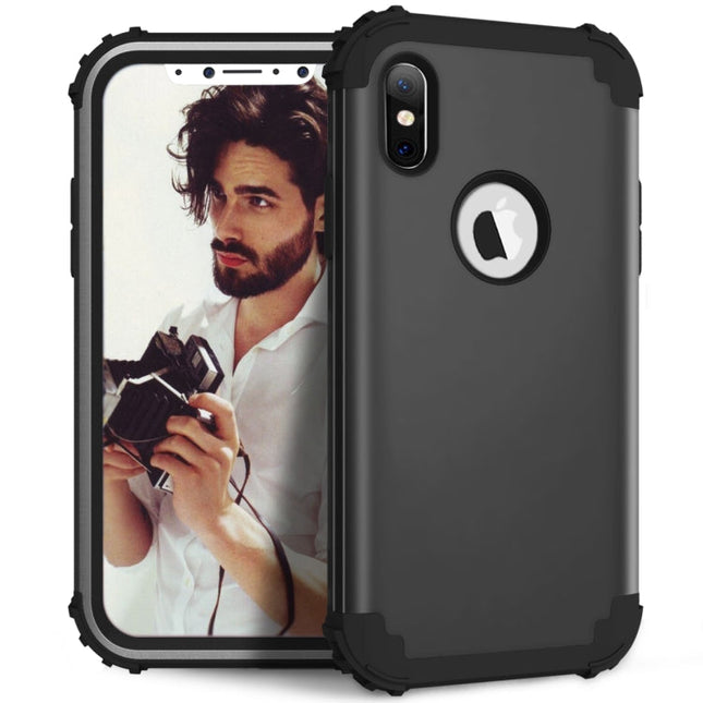 For iPhone X / XS Diamond Series Electroplating PC +  Silicone Protective Case, For iPhone X