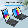 T10-AS For iPad 10th Gen 10.9 2022 Touch Backlight Split Type Bluetooth Keyboard Leather Case, T10-A