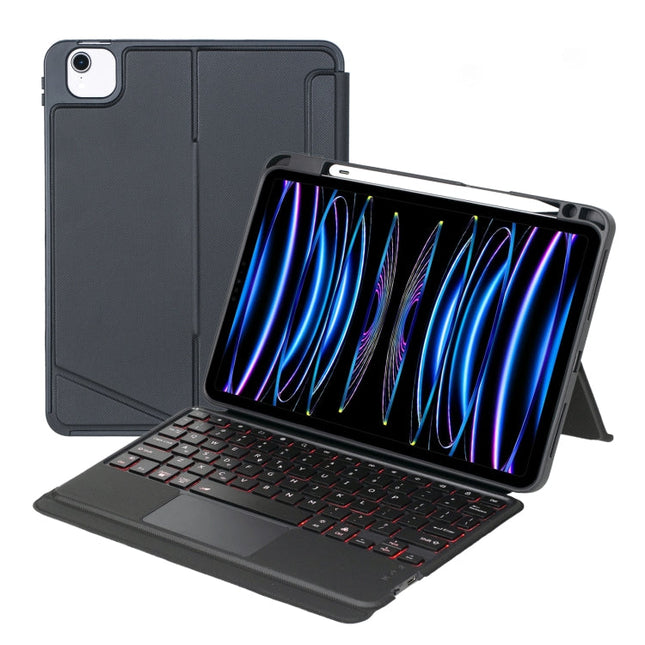 T11-AS For iPad Air 11 2025 / Air 5 / 4 10.9 / Pro 11 2022&2021&2020&2018 Touch Backlight Split Type Bluetooth Keyboard Leather Case, T11-AS