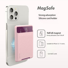 For iPhone 13 Series / iPhone 12 Series Silicone Wallet Pouch Card Case Anti-degaussing Card Holder Magsafing Magnetic Sticker