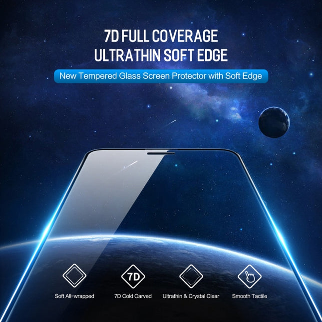 For iPhone 11 Pro Max / XS Max ROCK 0.23mm Soft Edge 7D Curved Surface Anti Blue-ray Full Screen Tempered Glass Film