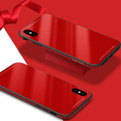 For iPhone XS Max SULADA Metal Frame Toughened Glass Case, For XS Max