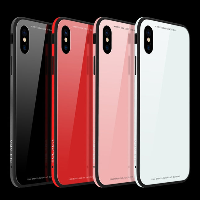 For iPhone XS Max SULADA Metal Frame Toughened Glass Case, For XS Max