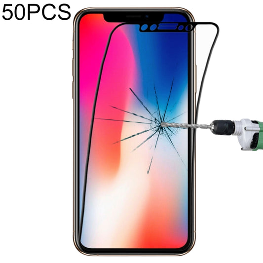 For iPhone 11 Pro Max / XS Max 50pcs 0.1mm 9H Full Screen Flexible Fiber Tempered Glass Film, For iPhone 11 Pro Max / XS Max