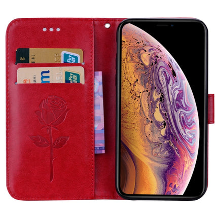 For iPhone XS Max Rose Embossed Horizontal Flip PU Leather Case with Holder & Card Slots & Wallet, For XS Max