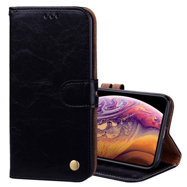 For iPhone XS Max Business Style Oil Wax Texture Horizontal Flip Leather Case with Holder & Card Slots & Wallet