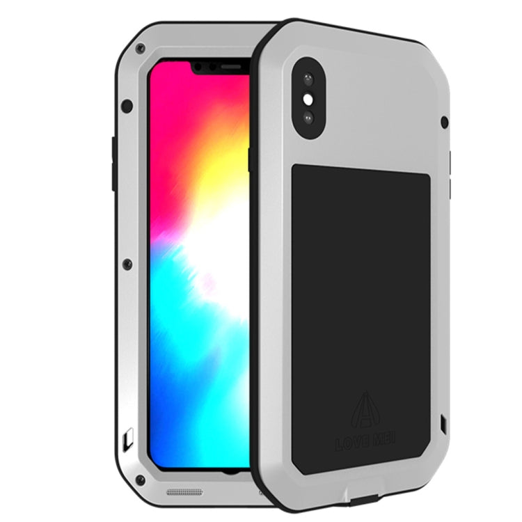 For iPhone XS Max LOVE MEI Powerful Dustproof Shockproof Anti-slip Metal + Silicone Combination Case, For XS Max