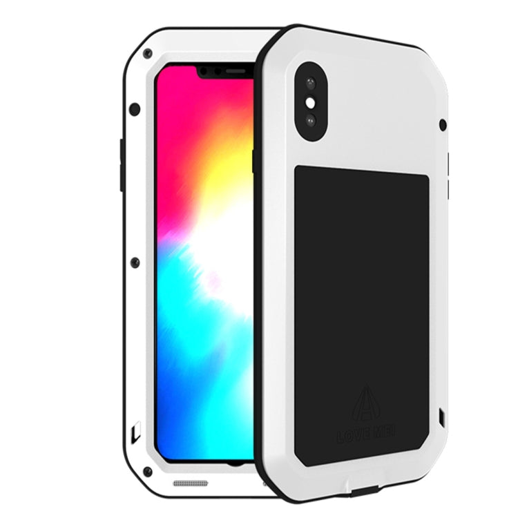 For iPhone XS Max LOVE MEI Powerful Dustproof Shockproof Anti-slip Metal + Silicone Combination Case, For XS Max