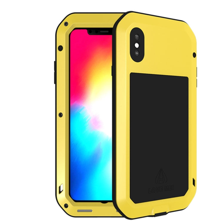 For iPhone XS Max LOVE MEI Powerful Dustproof Shockproof Anti-slip Metal + Silicone Combination Case, For XS Max