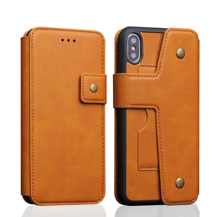 For iPhone XS Max Cowhide Texture Magnetic Absorption Detachable Horizontal Flip Leather Case with Holder & Card Slots & Wallet, For XS Max