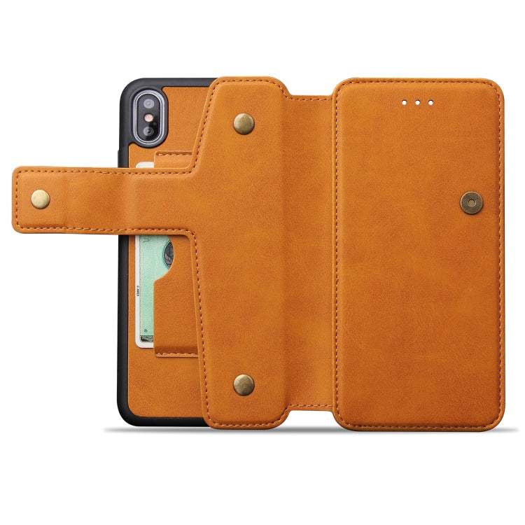 For iPhone XS Max Cowhide Texture Magnetic Absorption Detachable Horizontal Flip Leather Case with Holder & Card Slots & Wallet, For XS Max