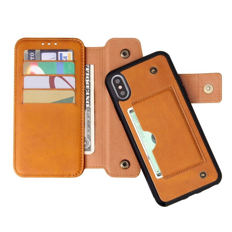 For iPhone XS Max Cowhide Texture Magnetic Absorption Detachable Horizontal Flip Leather Case with Holder & Card Slots & Wallet, For XS Max