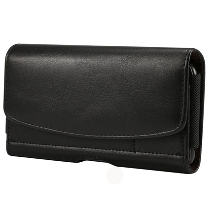 Lambskin Elastic Band Men 5.7-6.0 Inch Mobile Phone Universal Hanging Waist Leather Case with Card Slot, For iPhone XS Max / 8 Plus / 7 Plus / Honor 8X  and Other 5.7-6.0 Inch Mobile Phones