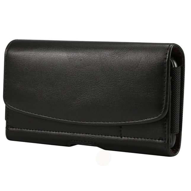 Lambskin Elastic Band Men 5.7-6.0 Inch Mobile Phone Universal Hanging Waist Leather Case with Card Slot, For iPhone XS Max / 8 Plus / 7 Plus / Honor 8X  and Other 5.7-6.0 Inch Mobile Phones