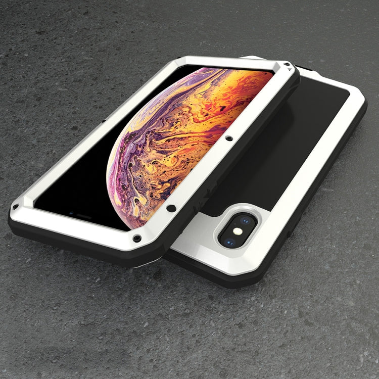 For iPhone XS Max Waterproof Dustproof Shockproof Aluminum Alloy + Tempered Glass + Silicone Case, iPhone XS Max