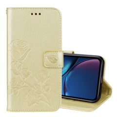 For iPhone XR Rose Embossed Horizontal Flip PU Leather Case,  with Holder & Card Slots & Wallet