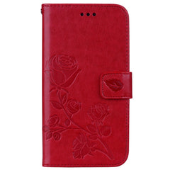 For iPhone XR Rose Embossed Horizontal Flip PU Leather Case,  with Holder & Card Slots & Wallet