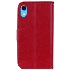 For iPhone XR Rose Embossed Horizontal Flip PU Leather Case,  with Holder & Card Slots & Wallet