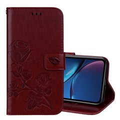 For iPhone XR Rose Embossed Horizontal Flip PU Leather Case,  with Holder & Card Slots & Wallet