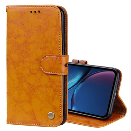 For iPhone XR Business Style Oil Wax Texture Horizontal Flip Leather Case with Holder & Card Slots & Wallet