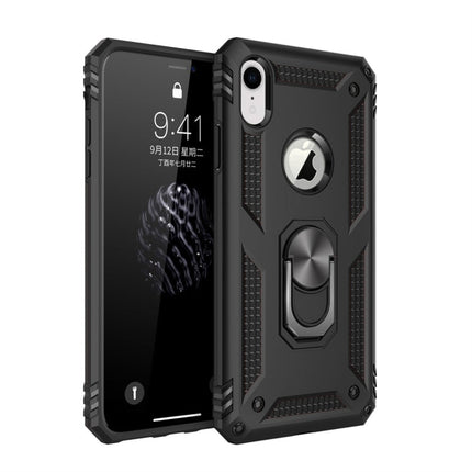 For iPhone XR Sergeant Armor Shockproof TPU + PC Protective Case with 360 Degree Rotation Holder
