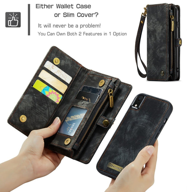 For iPhone XR CaseMe Detachable Multifunctional Horizontal Flip Leather Case with Card Slot & Holder & Zipper Wallet & Photo Frame, For iPhone XR, For iPhone  XR