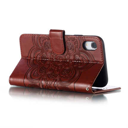 For iPhone XR Mandala Embossing Pattern Horizontal Flip Leather Case with Holder & Card Slots & Wallet & Photo Frame, iPhone XR