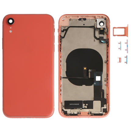 Battery Back Cover Assembly (with Side Keys & Speaker Ringer Buzzer & Motor & Camera Lens & Card Tray & Power Button + Volume Button + Charging Port + Signal Flex Cable & Wireless Charging Module) for iPhone XR, For iPhone XR (Full Assembly)           ...