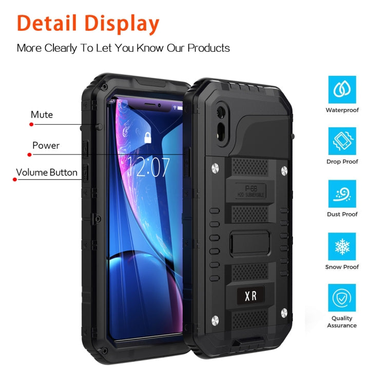 For iPhone XR Waterproof Dustproof Shockproof Zinc Alloy + Silicone Case, iPhone XR