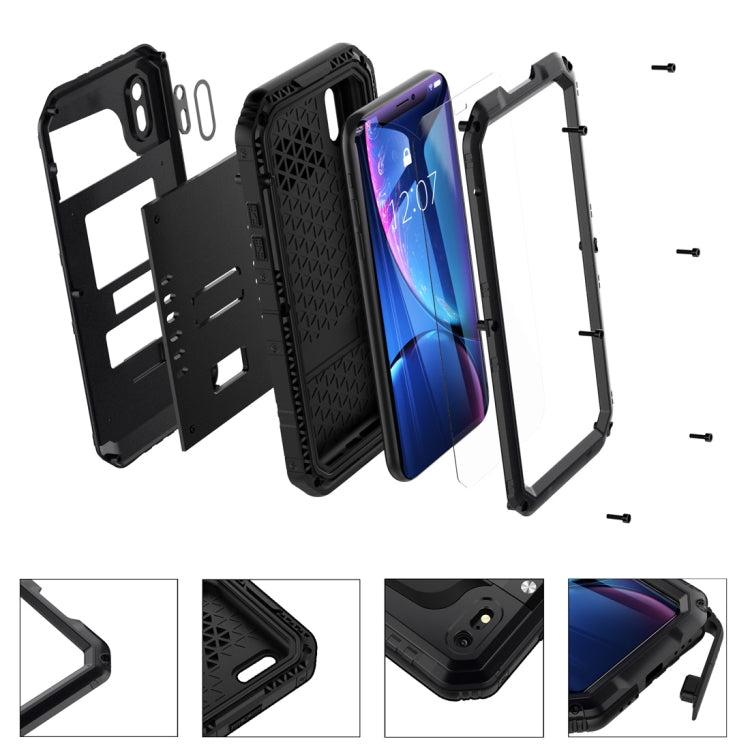 For iPhone XR Waterproof Dustproof Shockproof Zinc Alloy + Silicone Case, iPhone XR