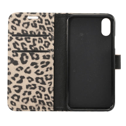 For iPhone XS Leopard Pattern Horizontal Flip Leather Case with Holder & Card Slots
