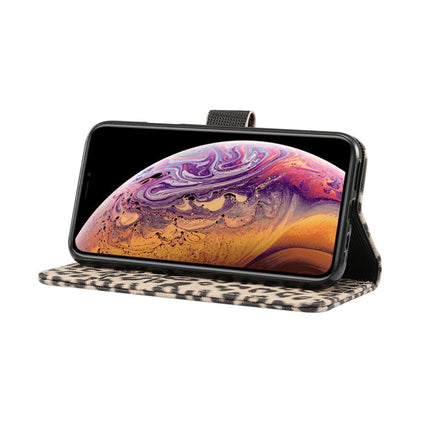For iPhone XS Leopard Pattern Horizontal Flip Leather Case with Holder & Card Slots