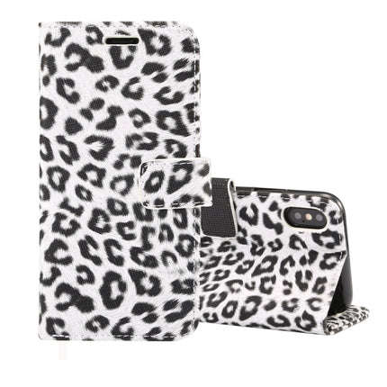 For iPhone XS Leopard Pattern Horizontal Flip Leather Case with Holder & Card Slots