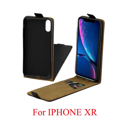 For iPhone XR Business Style Vertical Flip TPU Leather Case with Card Slot, For XR