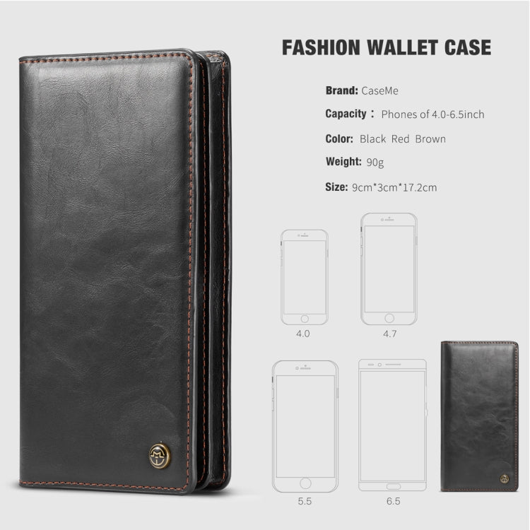 For iPhone X / XS CaseMe-012 Multifunctional Horizontal Flip Leather Case,with Card Slot & Zipper Wallet & Photo Frame