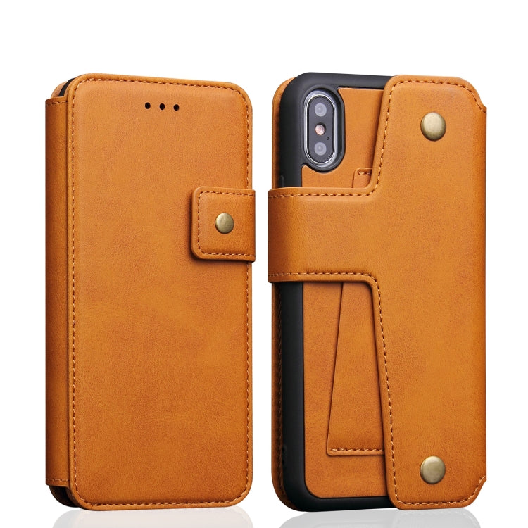 For iPhone X / XS Cowhide Texture Magnetic Absorption Detachable Horizontal Flip Leather Case with Holder & Card Slots & Wallet, For X / XS