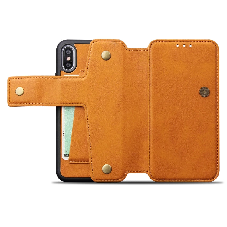 For iPhone X / XS Cowhide Texture Magnetic Absorption Detachable Horizontal Flip Leather Case with Holder & Card Slots & Wallet, For X / XS