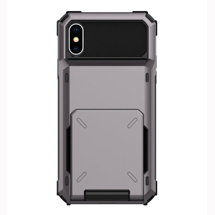 For iPhone X / XS Shockproof TPU + PC Protective Case with Card Slot