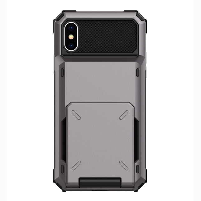 For iPhone X / XS Shockproof TPU + PC Protective Case with Card Slot