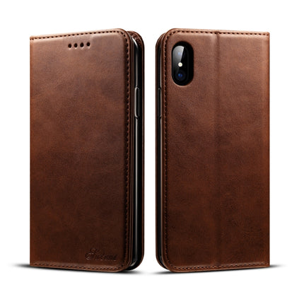 For iPhone X / XS Suteni Calf Texture Horizontal Flip Leather Case with Holder & Card Slots & Wallet, iPhone X / XS