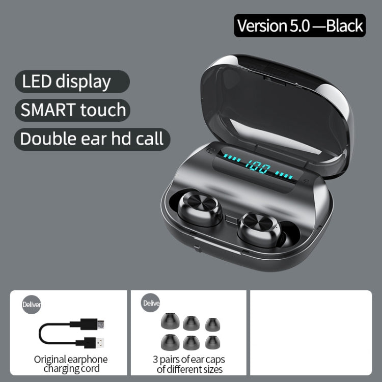 263 TWS CVC8.0 Noise Cancelling Bluetooth Earphone with Charging Box, Support Touch & Three-screen LED Battery Display & Phone Holder & Power Bank & HD Call & Voice Assistant, 263