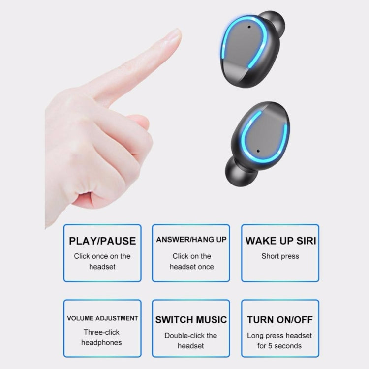 F9-5 Intelligent Noise Cancelling Touch Bluetooth Earphone with Charging Box, Supports Three-screen LED Power Display & HD Call & Power Bank & Siri, F9-5 Black, F9-5 White