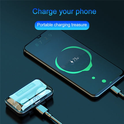 F9-9 TWS CVC8.0 Noise Cancelling Bluetooth Earphone with Charging Box, Support Touch Lighting Effect & Three-screen LED Power Display & Power Bank & Mobile Phone Holder & HD Call & Voice Assistant, F9-9 Black, F9-9 Dark Blue, F9-9 Pink, F9-9 Blue������...