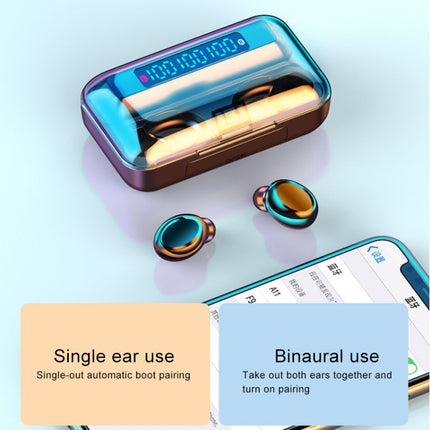 F9-5C Three-screen Digital Display Noise Reduction Bluetooth Earphone, F9-5C without Strap Black, F9-5C without Strap White