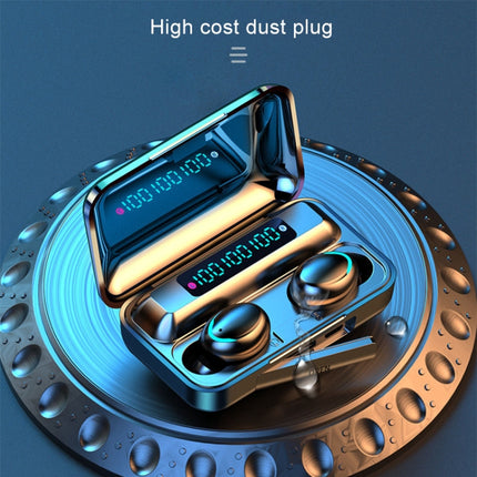 F9-5C Three-screen Digital Display Noise Reduction Bluetooth Earphone, F9-5C without Strap Black, F9-5C without Strap White