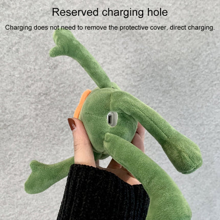 For AirPods 1 / 2 Plush Sad Frog Shape Earphone Protective Case with Hook