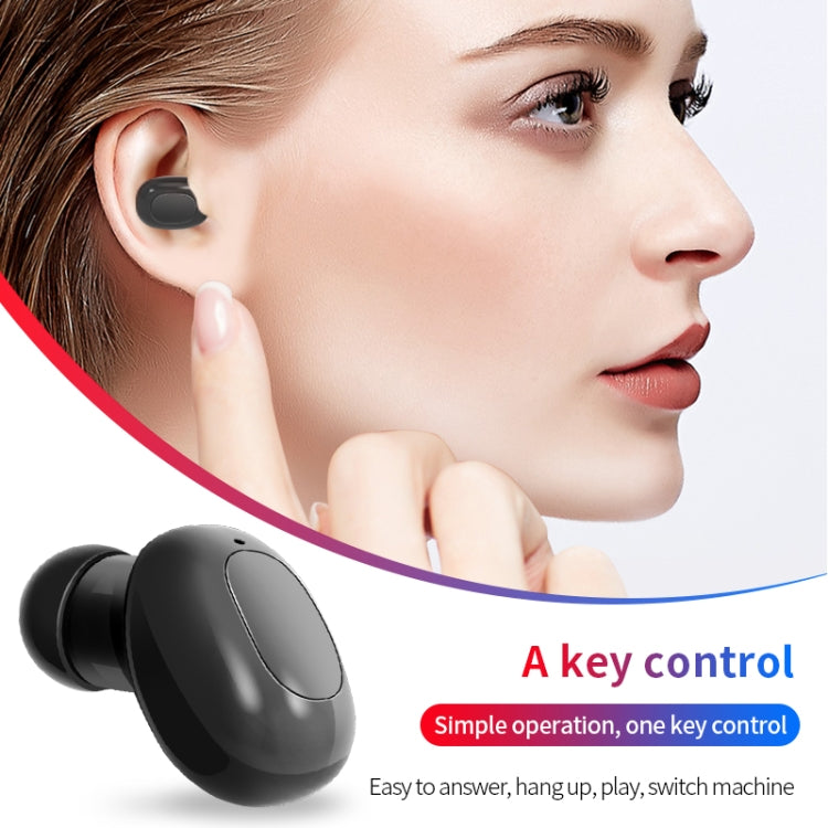 A10 TWS Space Capsule Shape Wireless Bluetooth Earphone with Magnetic Charging Box & Lanyard, Support HD Call & Automatic Pairing Bluetooth, White + Black, Black, Black White, White